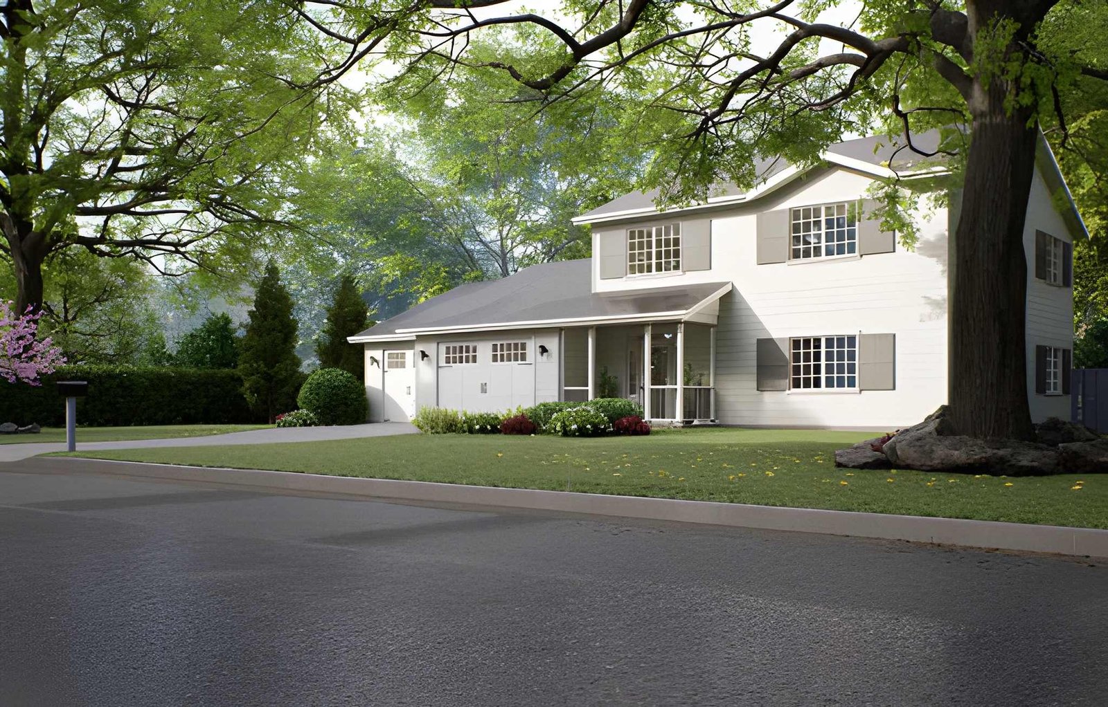 Interior 3D rendering showing modern living space design